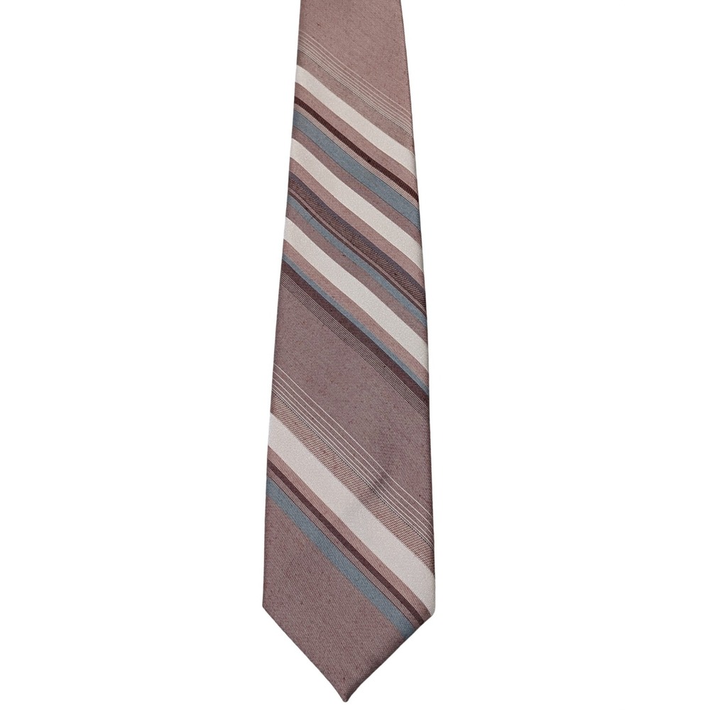 Wembley Necktie 3W 55L Mauve Brown Striped Silk Classic Business Formal Tie